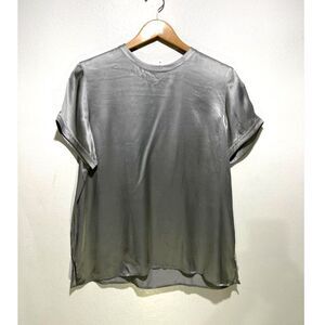 Rena Rowan for Saville silk blouse silver gray classic quied luxury glam women12